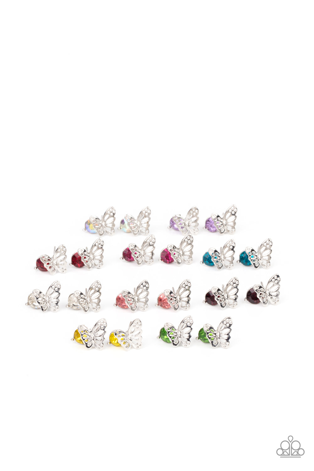 Silver Butterfly Studs Earrings 10 pk.